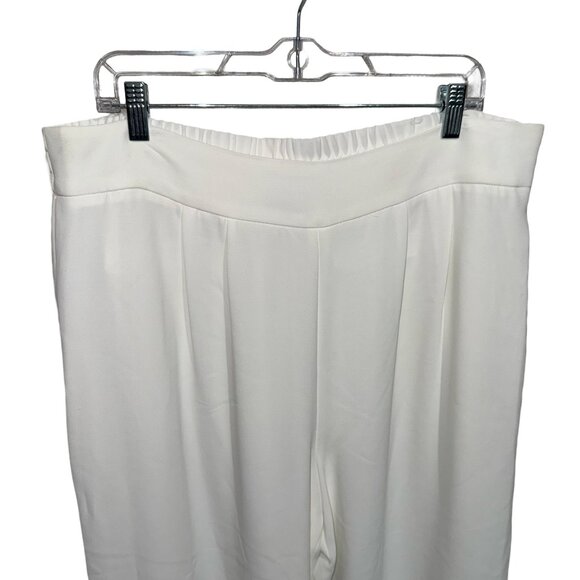 1. State Women's Wide Leg Elastic back Waist Soft Ecru Trousers Sz XL NWT - Picture 4 of 14